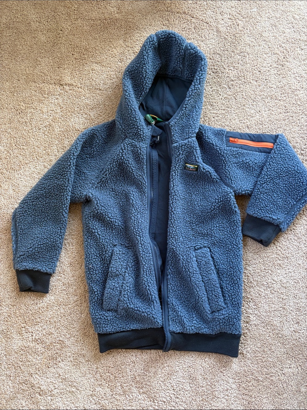 Kids Plush Zip-Up Jacket - Navy Blue